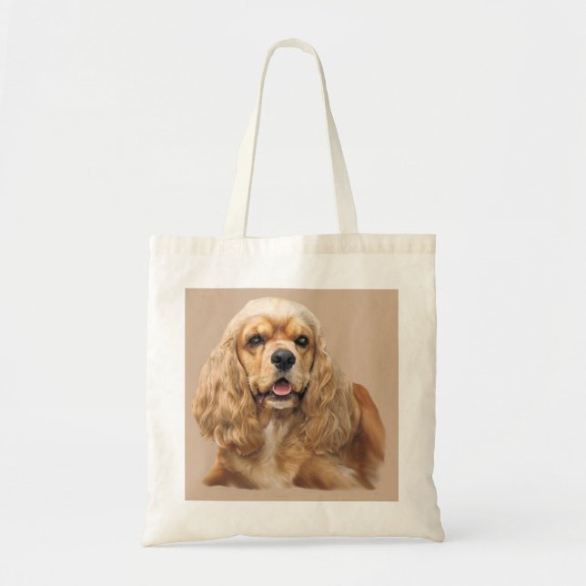 Bolsa Tote Sacola adorável de cocker spaniel apenas (Frente)
