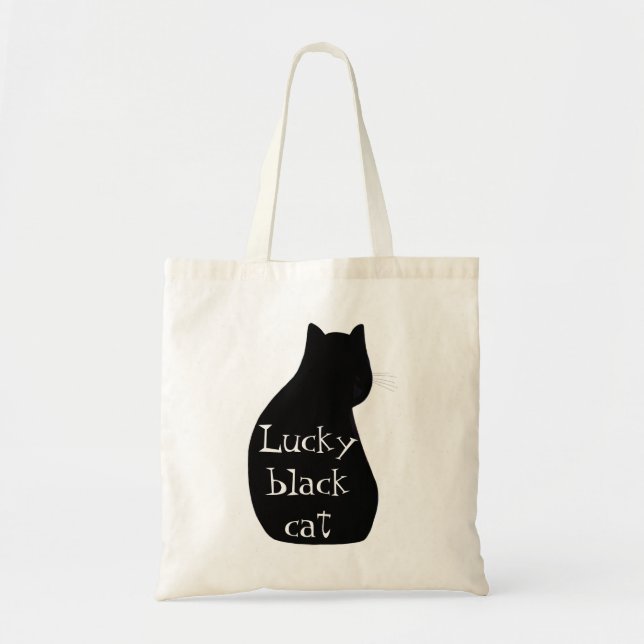 Bolsa Tote Sacola afortunada do gato preto (Frente)