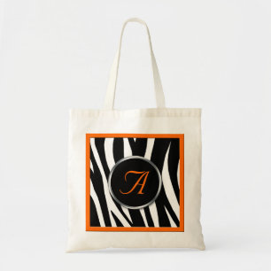 Bolsa Tote Sacola alaranjada do monograma do impressão chiqu
