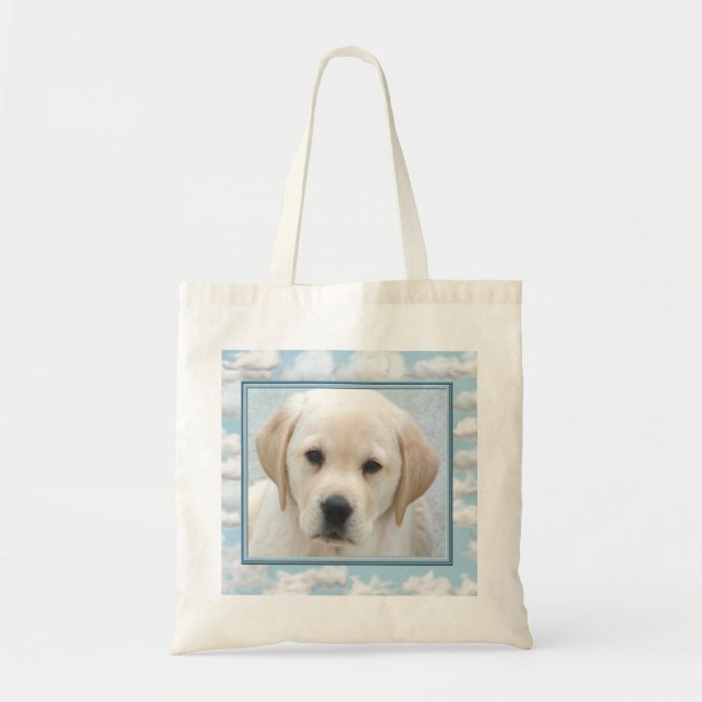 Bolsa Tote Sacola amarela do filhote de cachorro do (Frente)