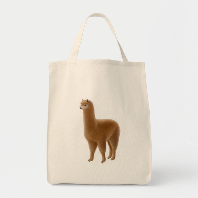 Bolsa Tote Sacola amigável da alpaca de Brown (Frente)