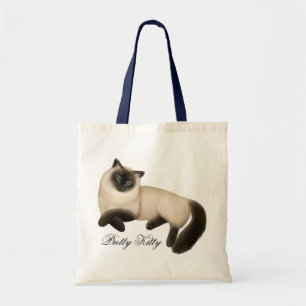Bolsa Tote Sacola amigável do gato Siamese