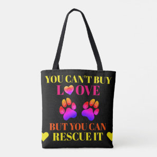 Bolsa Tote Sacola animal colorida da adopção do salvamento 