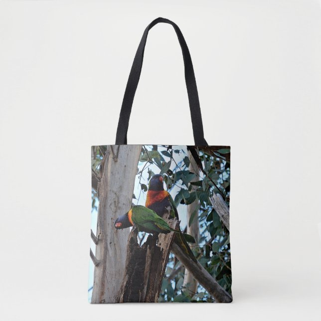 Bolsa Tote Sacola - arco-íris Lorikeets (Frente)