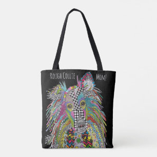 Bolsa Tote Sacola áspera colorida da mamã do Collie