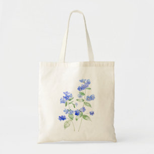 Bolsa Tote sacola azul delicada de flores de Brunnera de flor