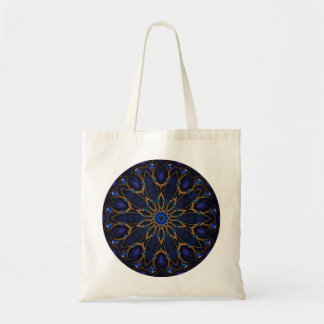 Bolsa Tote Sacola azul do caleidoscópio da jóia