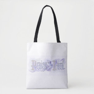 Bolsa Tote Sacola Azul Periwinkle Pastel "Louvado seja o Senh