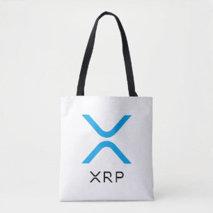 Bolsa Tote Sacola azul & preta da ondinha de XRP do logotipo