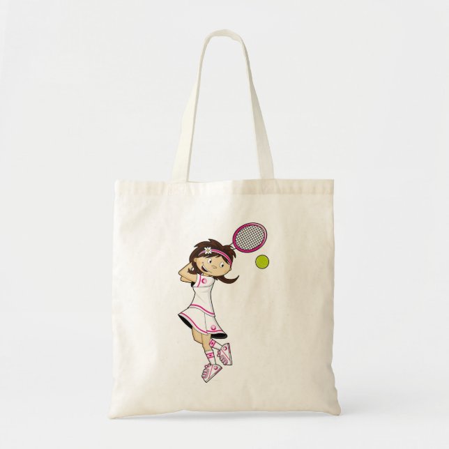 Bolsa Tote Sacola bonito da menina do tênis (Frente)