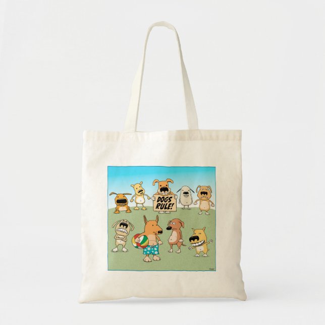 Bolsa Tote Sacola bonito da regra dos cães (Frente)