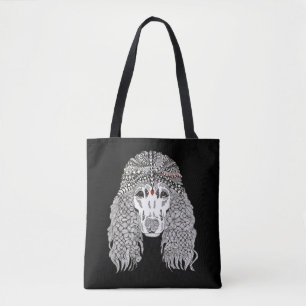 Bolsa Tote Sacola bonito e adorável da caniche