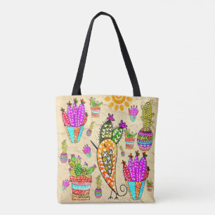 Bolsa Tote Sacola bonito e colorida do cacto