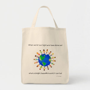 Bolsa Tote Sacola brilhante do mundo