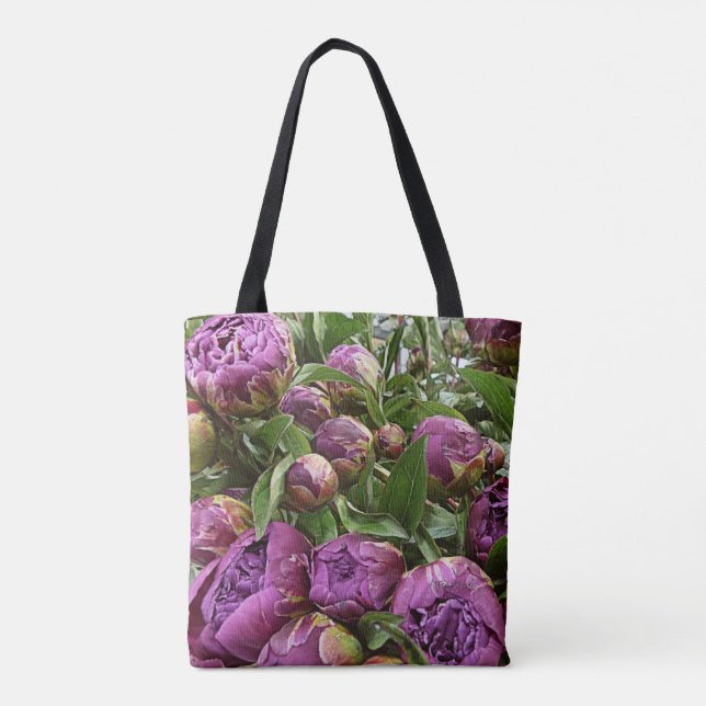Bolsa Tote Sacola clássica roxa LK de Peonie (Verso)