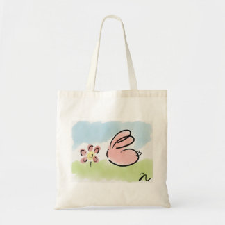 Bolsa Tote Sacola - coelho e flor
