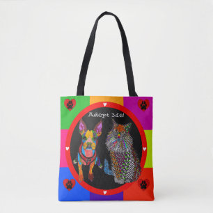 Bolsa Tote Sacola colorida da adopção do animal de estimaç