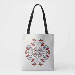 Bolsa Tote Sacola colorida do teste padrão do ornamento