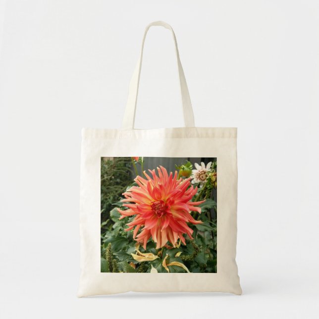 Bolsa Tote Sacola com a grande flor alaranjada (Frente)