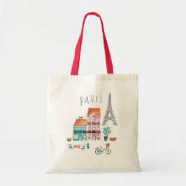 Bolsa Tote Sacola com um impressão da cidade de Paris.