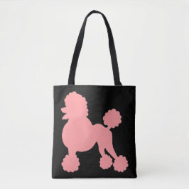 Bolsa Tote Sacola cor-de-rosa das canvas da caniche