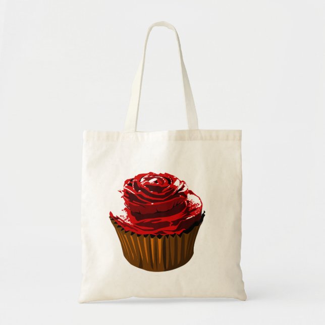 Bolsa Tote Sacola cor-de-rosa do cupcake (Frente)