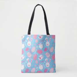 Bolsa Tote Sacola cor-de-rosa e azul simples do teste padrão