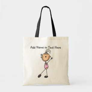 Bolsa Tote Sacola cor-de-rosa personalizada do Gymnast das