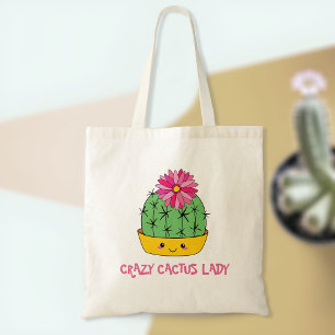 Bolsa Tote Sacola Crazy Cactus Lady   Ideia de Presente para 
