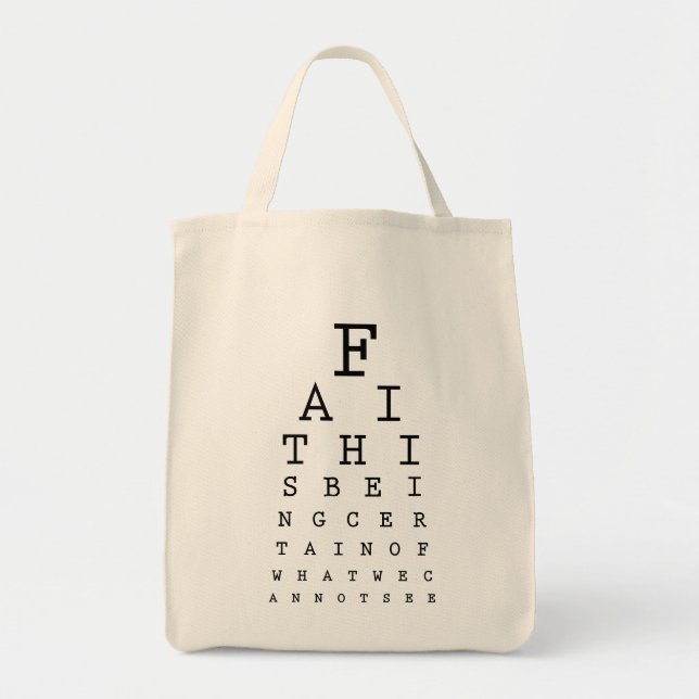 Bolsa Tote Sacola cristã: Visão da fé (Frente)