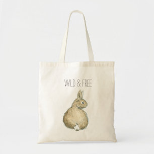 Bolsa Tote Sacola customizável do coelho da aguarela