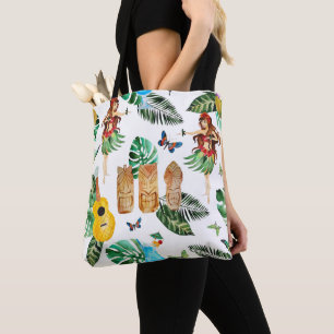 Bolsa Tote Sacola da aguarela do partido de Tiki