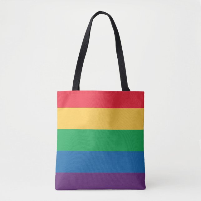 Bolsa Tote Sacola da bandeira do arco-íris (Frente)