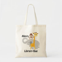 Sacola da biblioteca dos animais da selva dos