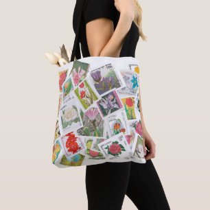 Bolsa Tote Sacola da colagem do selo postal