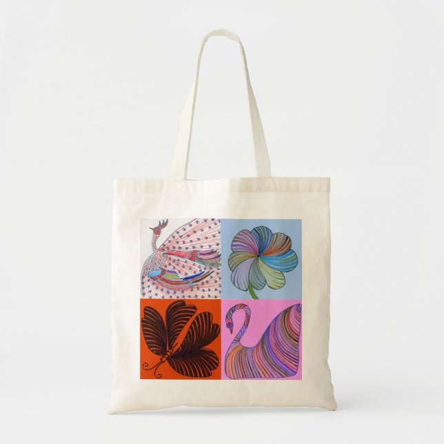 Bolsa Tote Sacola da colagem pela margarida (Frente)