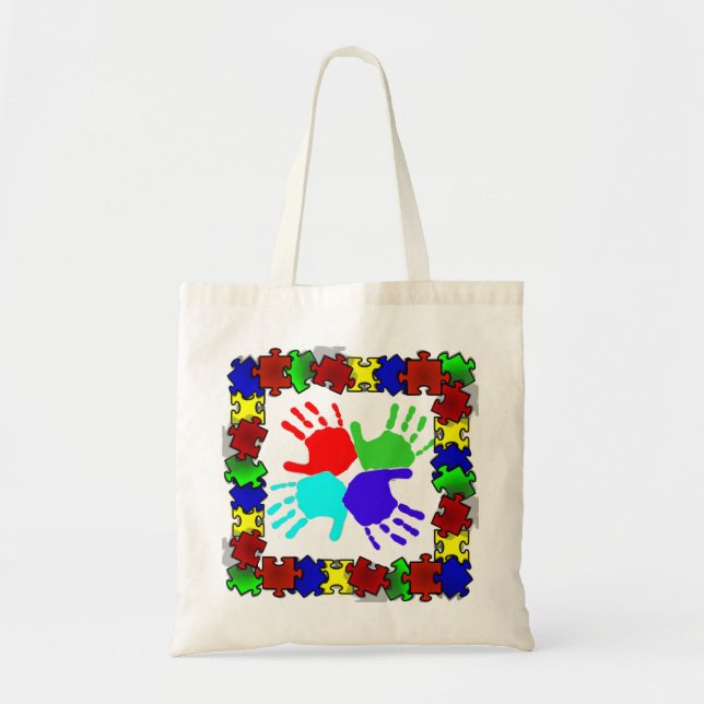 Bolsa Tote Sacola da consciência do autismo (Frente)
