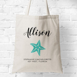 Bolsa Tote Sacola da dama de honra da estrela do mar de