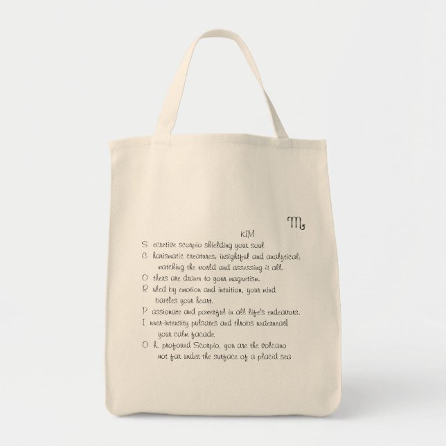 Bolsa Tote Sacola da Escorpião de KIM (Frente)