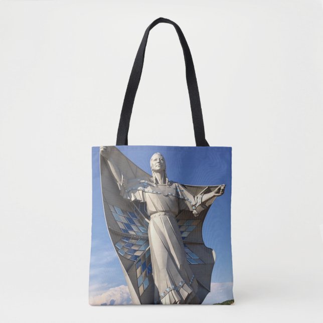 Bolsa Tote Sacola da estátua da mulher do nativo americano (Frente)