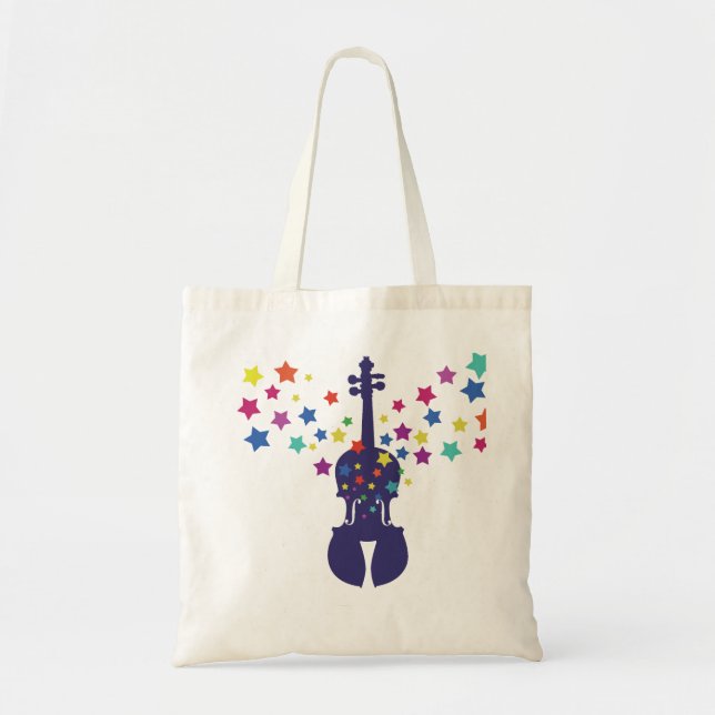 Bolsa Tote Sacola da estrela do violino (Frente)