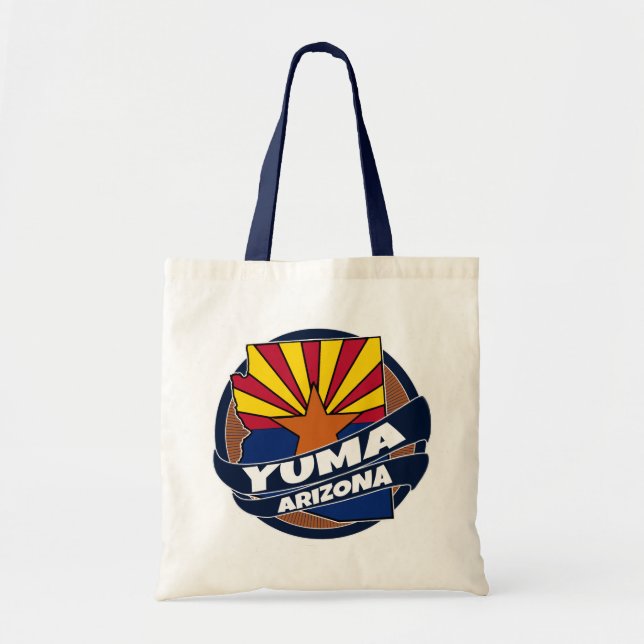 Bolsa Tote Sacola da explosão da bandeira da arizona de Yuma (Frente)