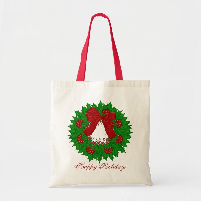 Bolsa Tote Sacola da grinalda do Natal (Frente)