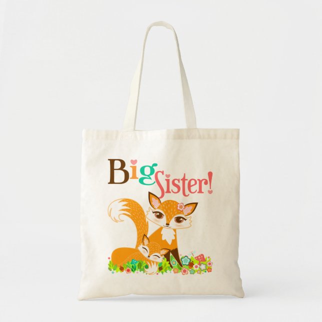 Bolsa Tote Sacola da irmã mais velha de Lil Foxies (Frente)