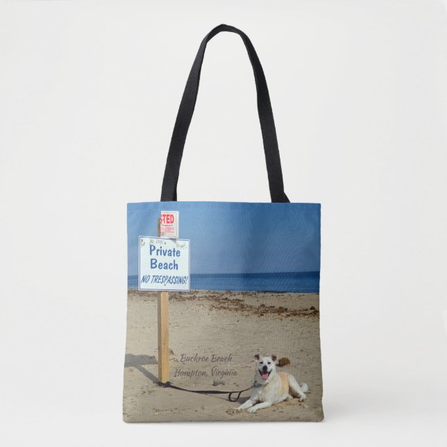 Bolsa Tote Sacola da lembrança praias de Hampton, Virgínia (Frente)