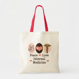 Bolsa Tote Sacola da medicina interna do amor da paz