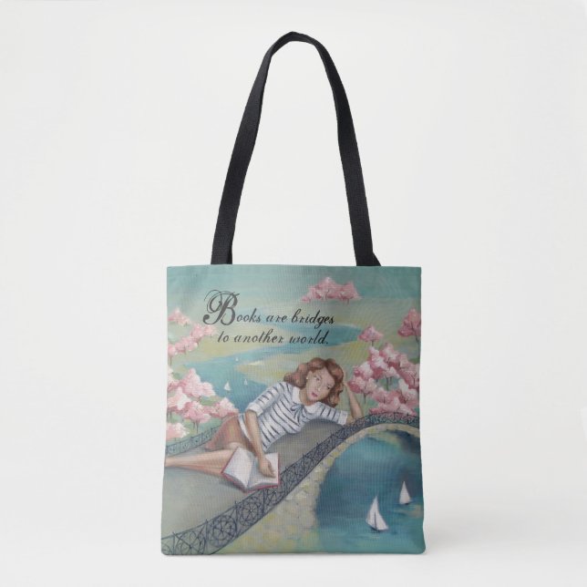 Bolsa Tote Sacola da menina do amante de livro (Frente)