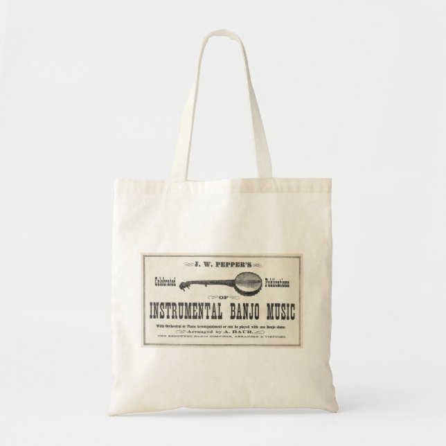 Bolsa Tote Sacola da música do banjo (Frente)