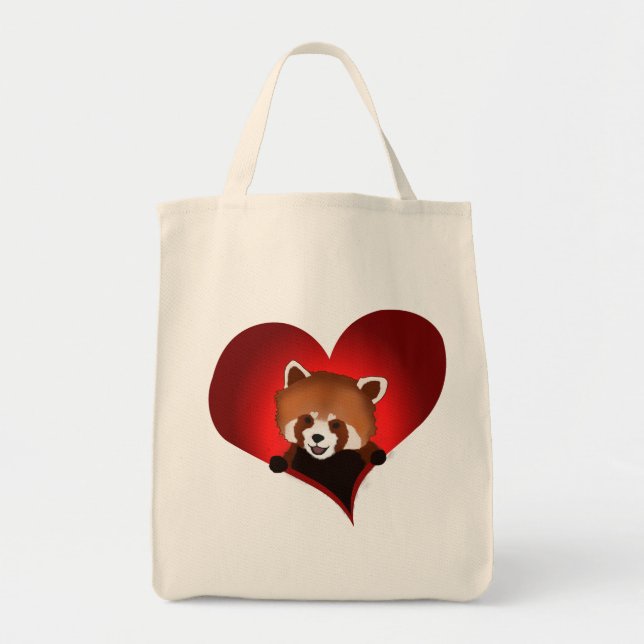 Bolsa Tote Sacola da panda vermelha (Frente)