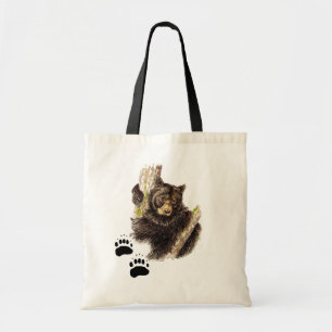 Bolsa Tote Sacola da pegada do urso preto